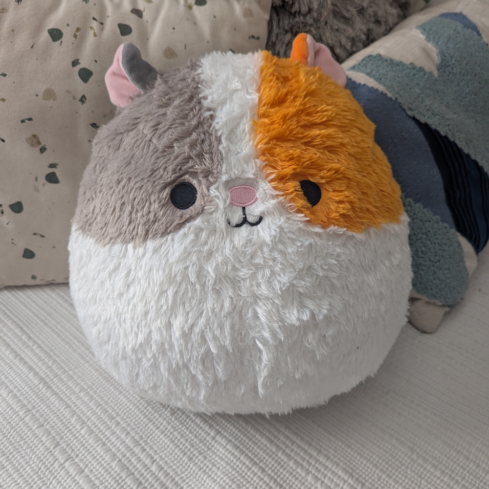 Squishmallows Guinea Pig Plush - White, Gray, and Orange